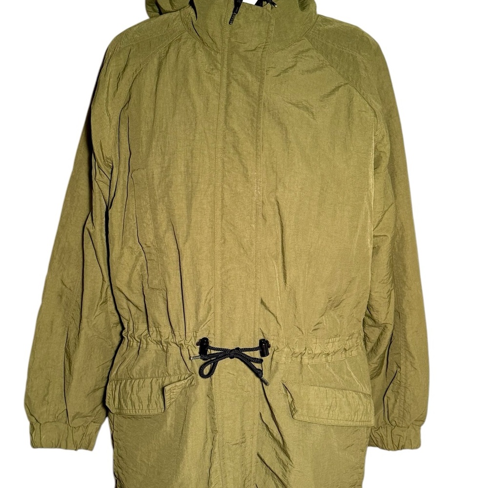 JENNIFER MOORE VINTAGE ACTIVEWEAR HOODED PARKA-ZIP LINING-WOMANS MED-FERN GREEN